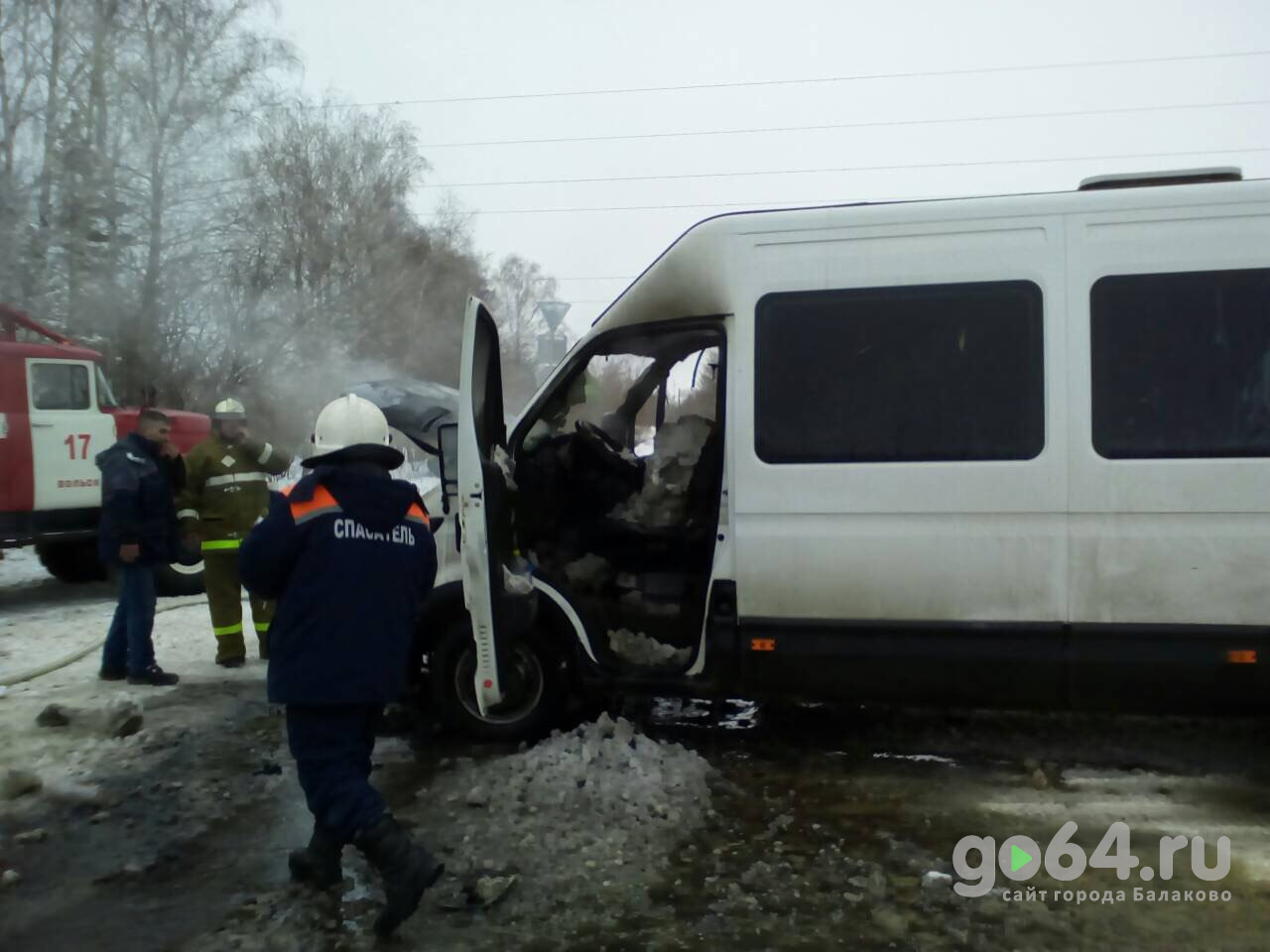 На дороге сгорел автобус «Саратов - Балаково» 