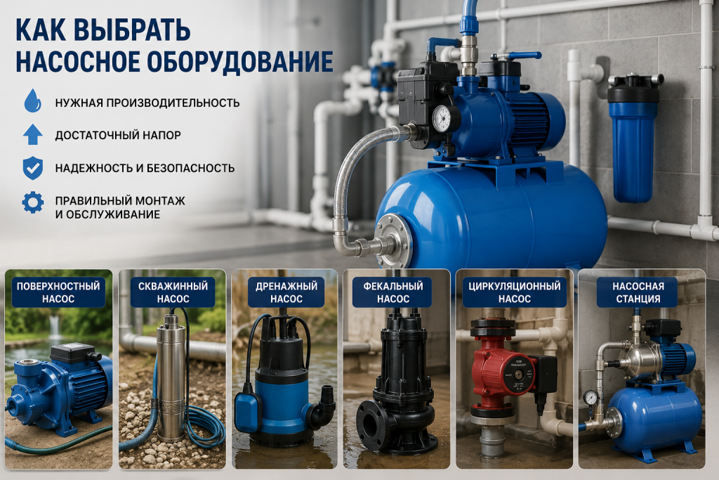 Как выбрать насосное оборудование для дома, дачи, производства и водоснабжения